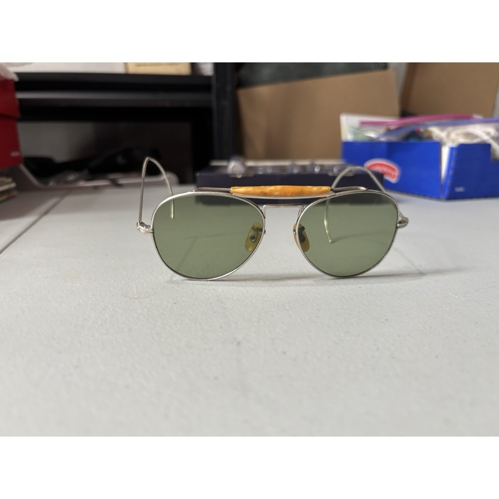 Vintage WWII Era OCULENS AVIATOR Sunglasses With Brow Bar